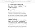 https://medium.com/ 4 Lessons From a Failed Startup — From and For First Time Founders.
